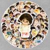 100 Cute Waterproof Cotton Doll Cartoon Stickers for Earphones, Water Bottles, Notebooks