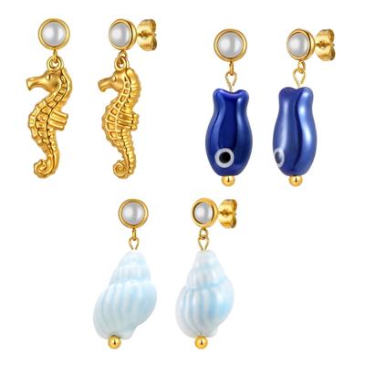 Brincos Pendentes da Moda Para Mulheres Meninas Apresentando Design de Vida Marinha Brincos Longos Confortáveis Joias Presente