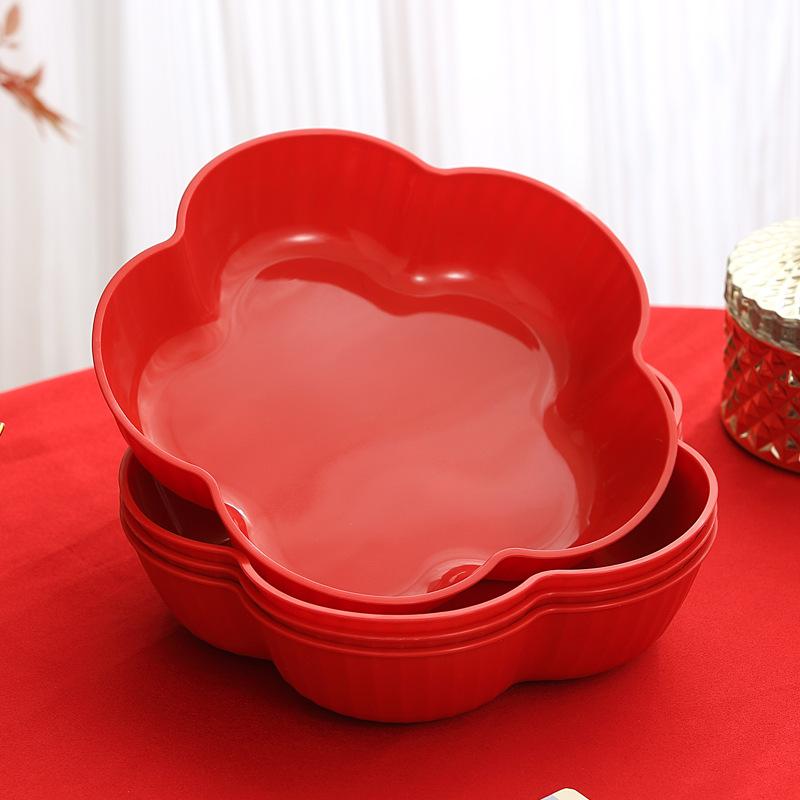 House Warming Fruit Plate Moving Into A New Home Living Room Plate Decoration Fruit Plate Red Wedding Special Candy Plate