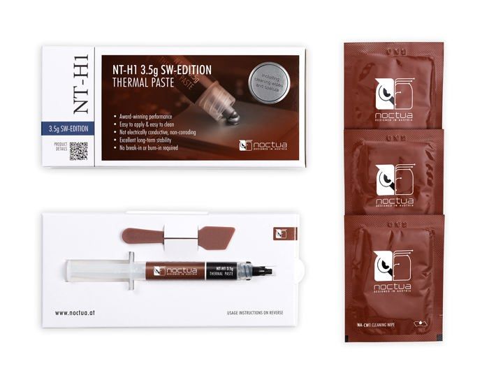 Pâte thermique - noctua - nt-h1 sw edition - 3,5g - spatule incluse - lingettes nettoyantes na-cw1