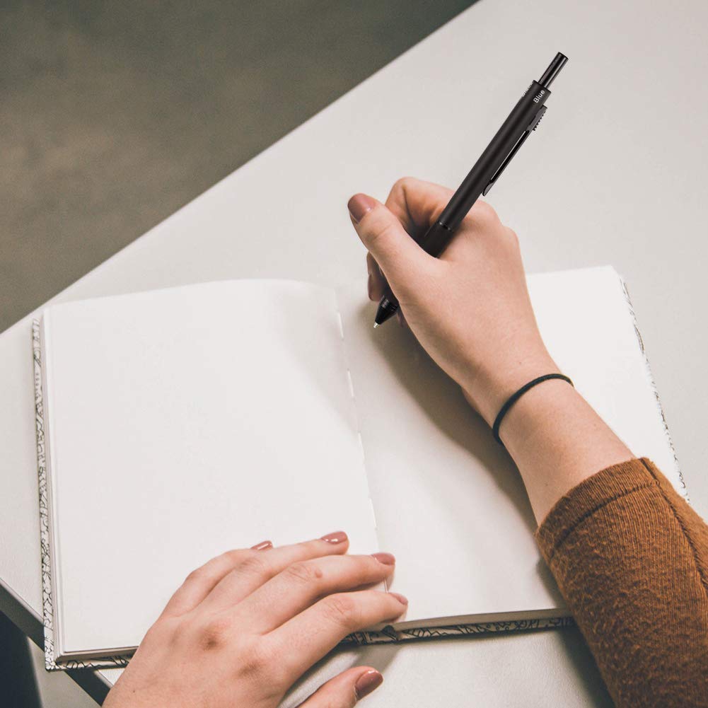 SMTTW Ballpoint Ballpoint Ballpoint Ballpoint Pen Automatic Black Multi-Function Pen, 4-Color Pen, Multi-Color Pen, 1.0mm Refill, 0.5mm Pen,