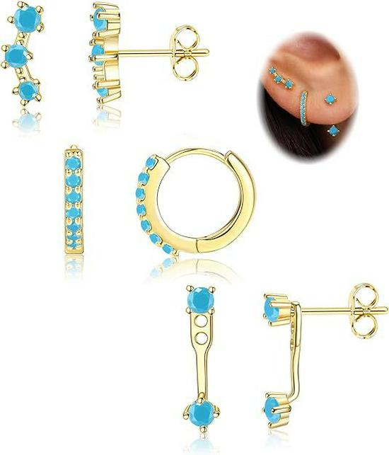 2024 Women's Electroplated Gold Earrings Set: 6-Piece European & American Style