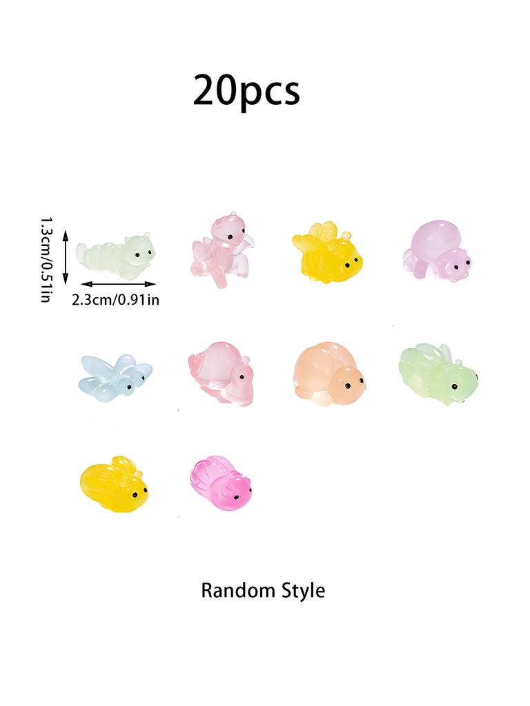 Non-Toxic 10/20Pcs Glow In Dark Insect Figurines Luminous Resin Animals For Fairy Garden Home Decor Gift