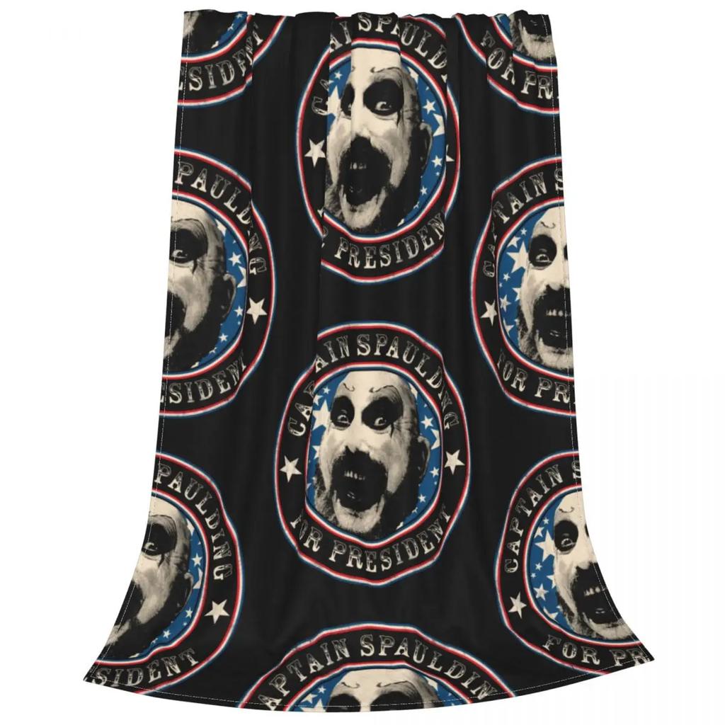 Deka Captain Spaulding z fleecu Rob Zombie Devils Reject House of 1000 Corpses Přehozy na auto pohovku postel
