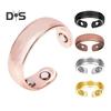 Lady Magnetic Ring Adjustable Opening Design Polished Smooth Electroplated Alloy Simple Style Finger Jewelry for Party Daily Life Date