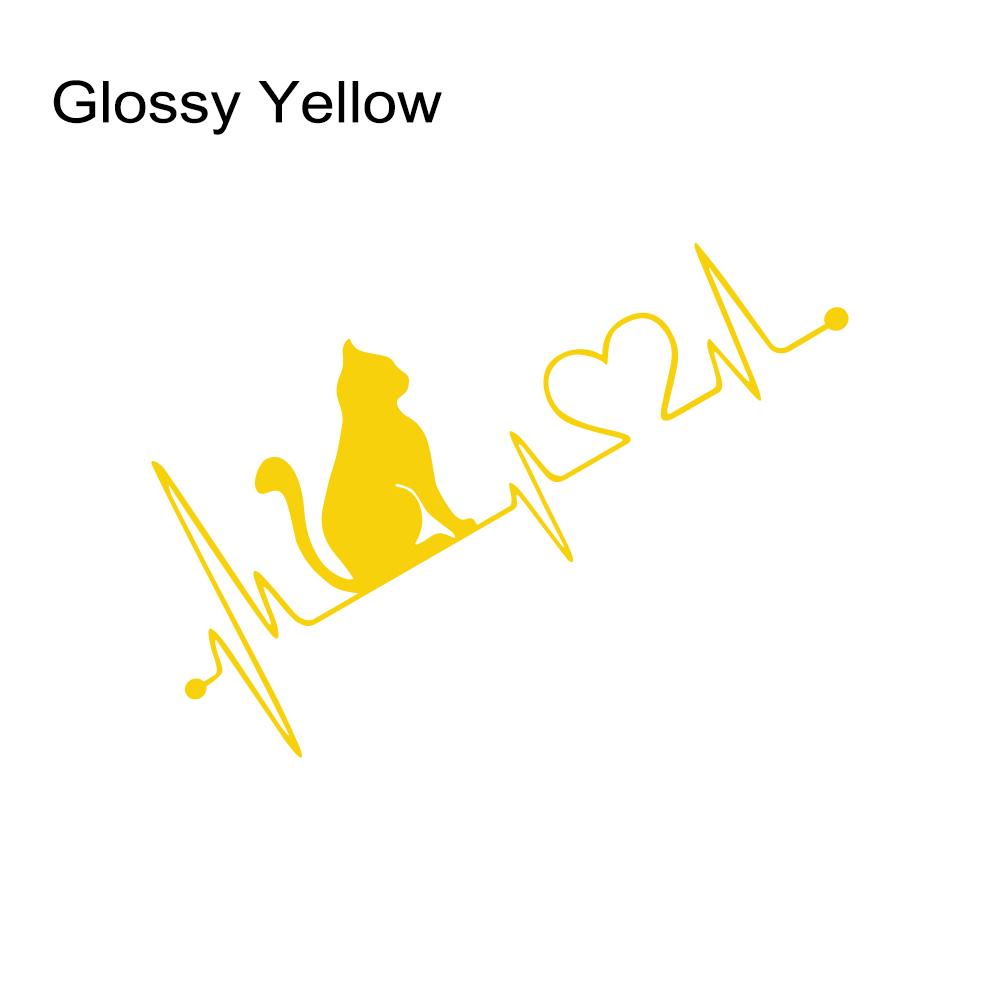 Universal Car Body Vinyl Sticker Cat Electrocardiogram Graphics Decal DIY Style Auto Window Hood Tail Tuning Accessories