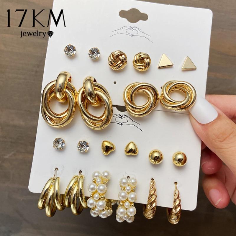 Set Orecchini Pendenti Donna Placcati Oro 14K – Delicati Gioielli A Stella E Catena – Ipoallergenici, Senza Nichel – Regalo Idea Compleanno