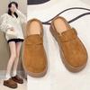 Boken mit dicker Sohle, Damen-Frühjahrs- und Herbstmodelle, trendige Slipper mit mattem Zehenbereich, Damen-Freizeitschuhe zum Hineinschlüpfen