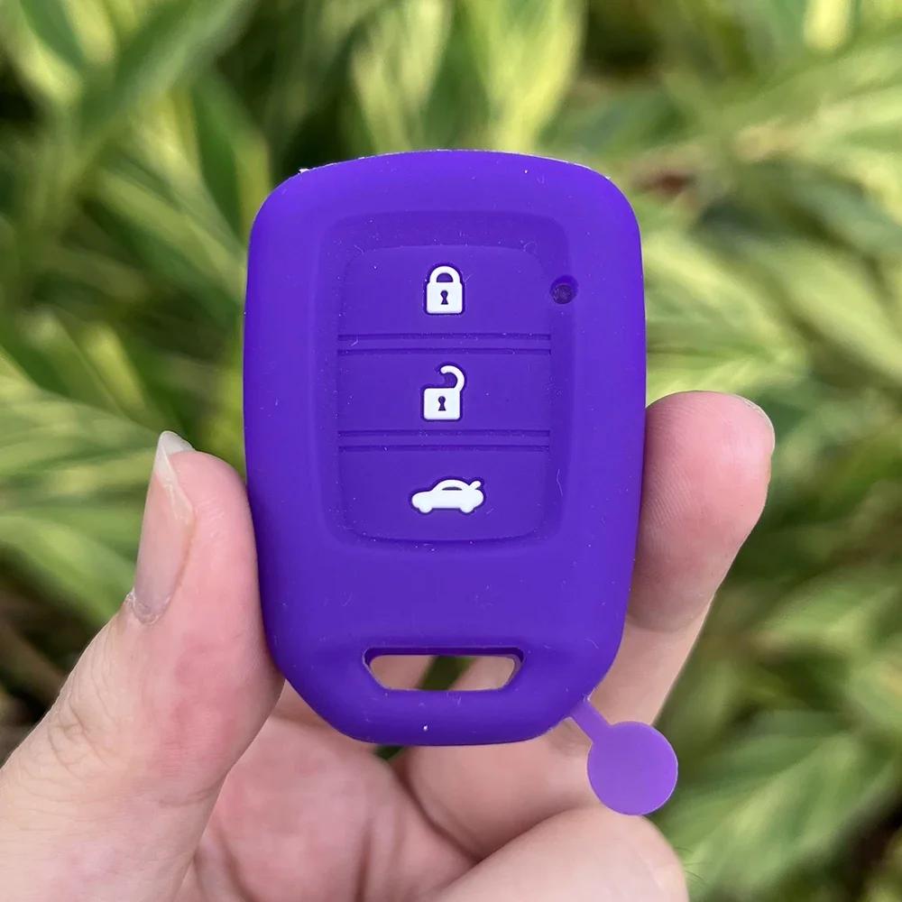 3button Silicone Car Key Fob Cap Cover Protect Skin Case Rubber Shell Hood Set for HONDA Jazz Civic Jade Vezel City Fit HR-V HRV