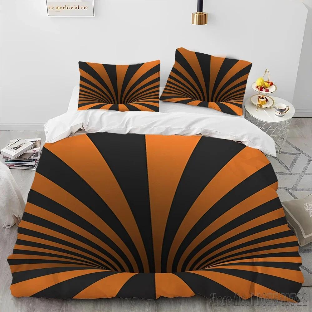 3D Visual Illusion Geometric Duvet Cover Set HD Comforter Cover for Kids Bedding Sets Bedclothes Bedroom Decor