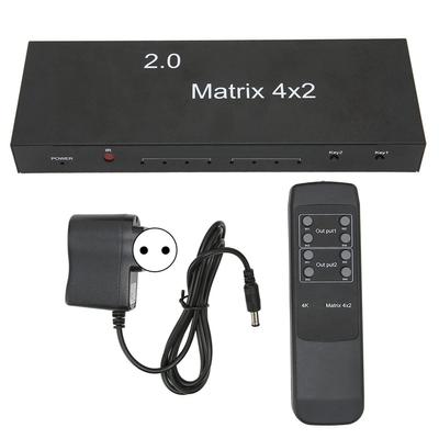 HD Multimedia Interface Switch 4 in 2 Out 4K bei 60Hz 3,5mm Optischer Audioausgang Fernbedienung