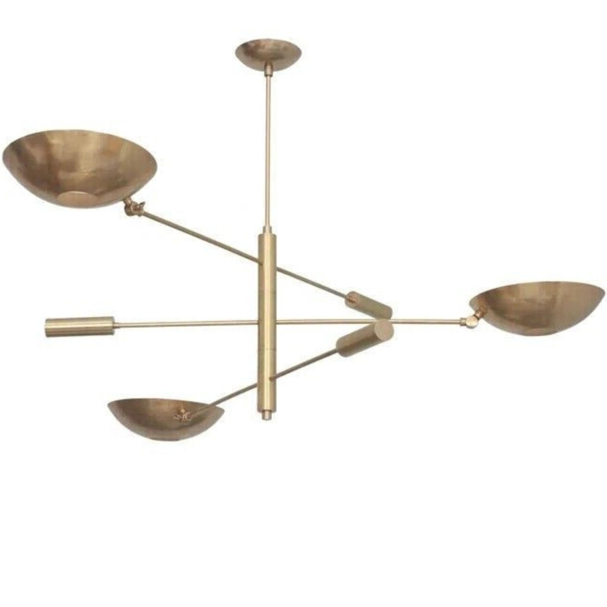 

Підвісний світильник на 3 лампи Модерн середини століття Необроблена латунь Люстра-супутник Циліндричний світильник F