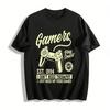 Vintage Gamer Controller Print Tshirt For Game Lovers Casual Top Pure Cotton T-shirt