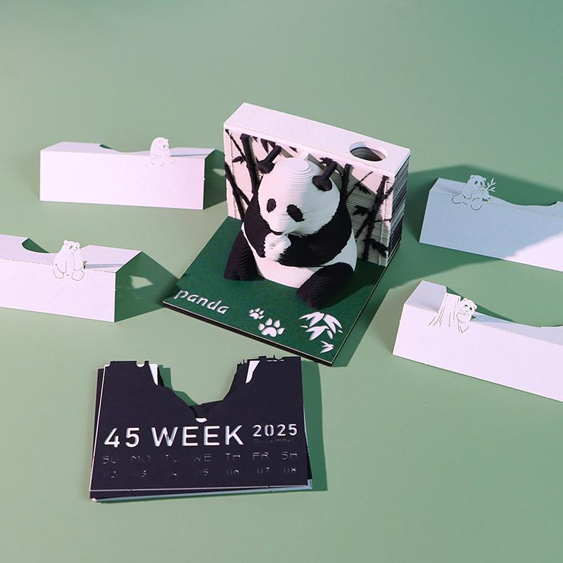 

Календарь-часы 2026 Настольный календарь 3D Отрывной календарь Искусство резьбы по бумаге Блокнот для заметок Подарок на Рождество, новоселье