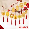 6/10PCS Decorative Pendant Spring Festival Lucky-Attracting Design New Year Tassel Auspicious Pendant Various Styles