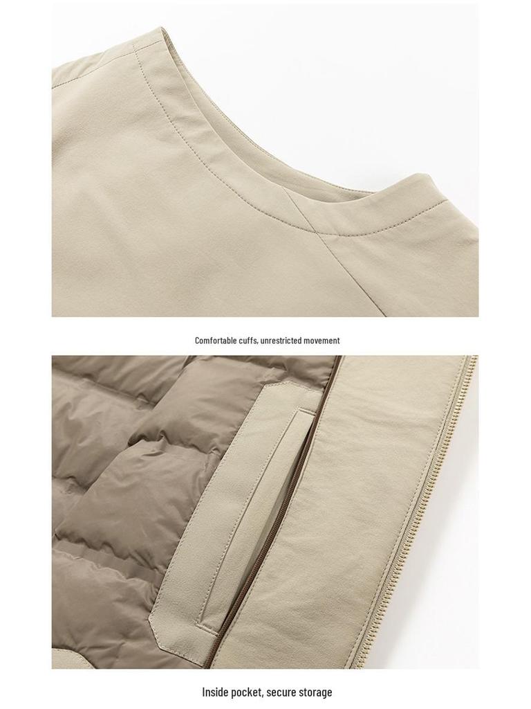 2025 Winter Herren Luxus Daunenweste Ärmellos Stehkragen