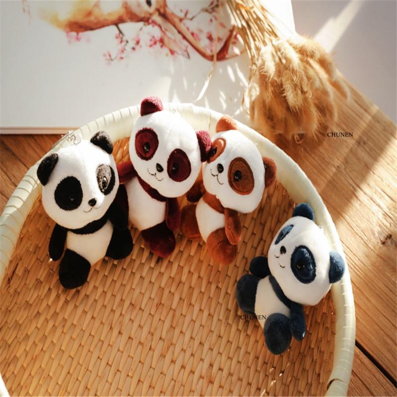 12cm Cute Panda Dolls  Plush Stuffed Doll Pendant Toy Children Animal Toys Gifts