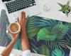 Vinyl Protective Mat with Modern Tropical Leaf Pattern 100X50 Cm