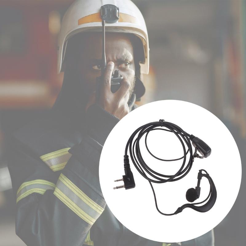 Durable 2 PIN Earhook Headset with Microphone Reliable Transmission & Ergonomic Design for ICV8 V80 V80E V82 V85 F4026