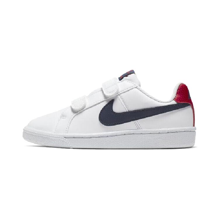 New Nike Court Royale Collection Low Top Skateboard Shoes White Blue Red Children Aged 3 7 Years Old 833536-107