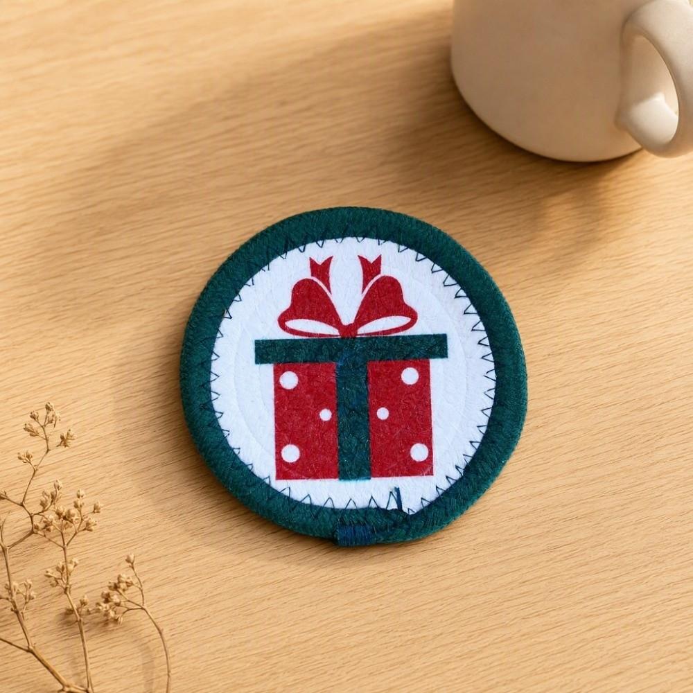 Heat Resistant Christmas Coaster Trivet Insulated Mat Snowman Christmas Cup Mat  Christmas Gift