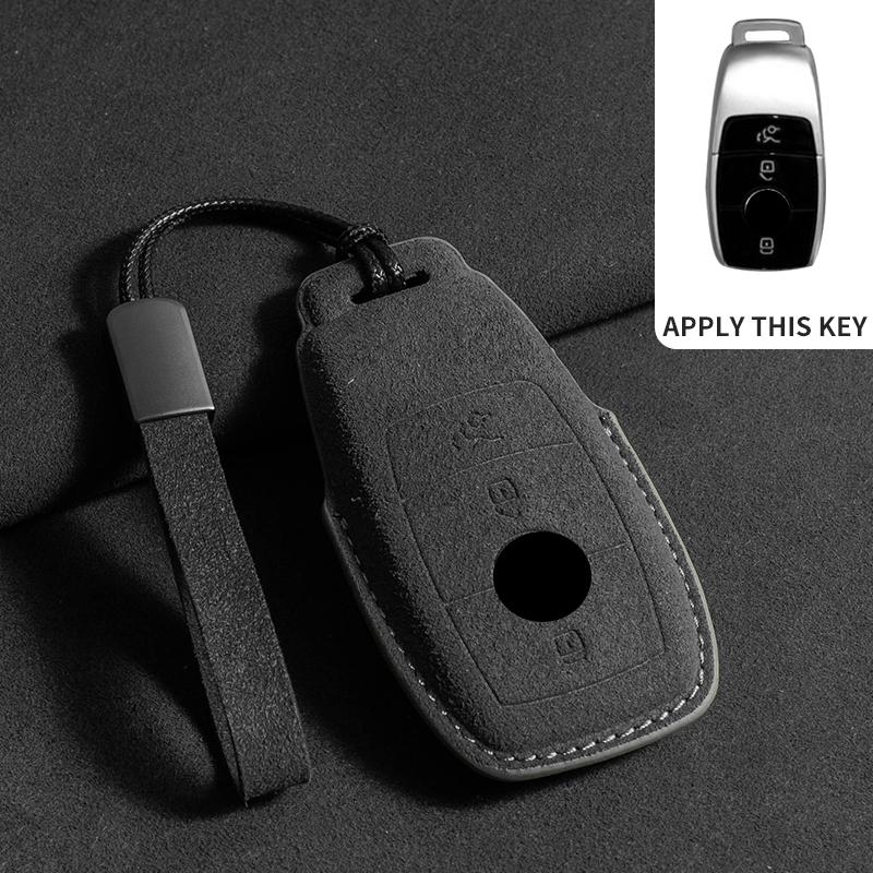 Suede Car Key Case Cover Shell for Mercedes Benz A C E S G Class W177 W205 W213 W222 X167 Amg Glc Cle Cla Glb Gls Car Key Bag