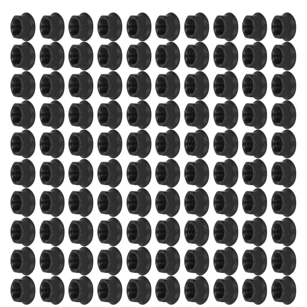 100Pcs M10 X 1.25 Hex Nut Carbon Steel Nut for 168F 170 188 Gasoline Generator Black