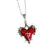 Gothic Thorn Red Heart Necklace Adornment Adjustable Alloy Clavicle Chain for Unique Style and Mystery Lovers