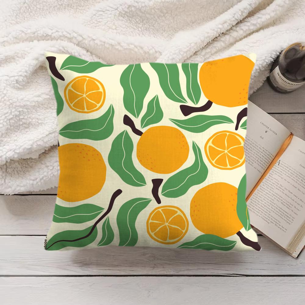 Fruit Cut Art Ins Simple Cushion Cover Silky Short Plush Invisible Zipper Dustproof Sofa Pillow Case For Home Decor