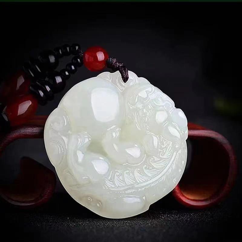 Afghanistan White Jade Pixiu Pendant for Men and Women