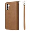 For Samsung Galaxy S26/S26 Pro Case Zipper Pocket 9 Card Slots PU Leather Phone Cover with Hand Strap