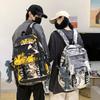 Graffiti Backpack Streetwear Cool Large Capacity Travel School Bag for Middle High School College Students Unisex