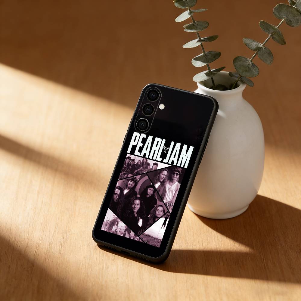 Custodia per Telefono B-Band Pearl J-Jam Per Samsung Galaxy A91,80,73,72 ,71,53,52,32 ,31,22,21s,20, Custodia Nera Morbida