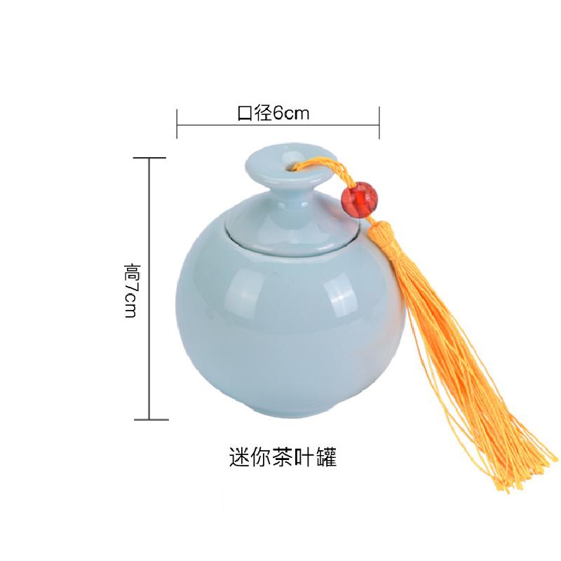Mini borcan ceramic Retro Home portabil mic ceainic cu ambalaj mic pentru ceai sigilat din porțelan rotund cutie de depozitare recipient pentru ceai
