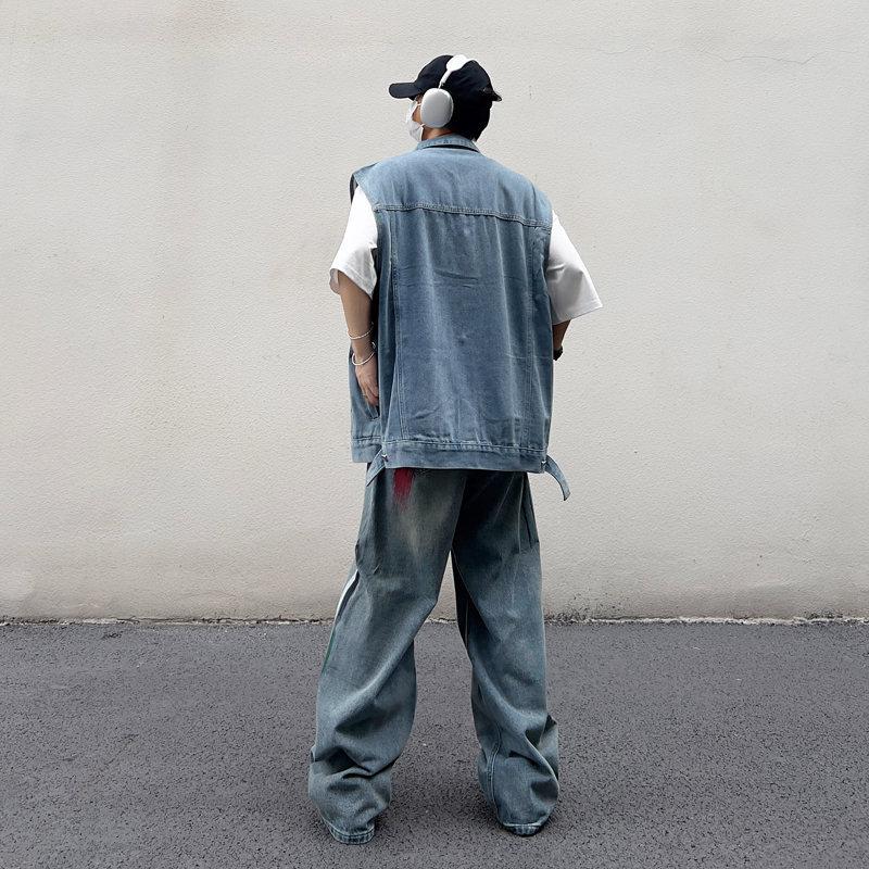 Men Loose Sleeveless Denim Vest Casual Workwear Outerwear