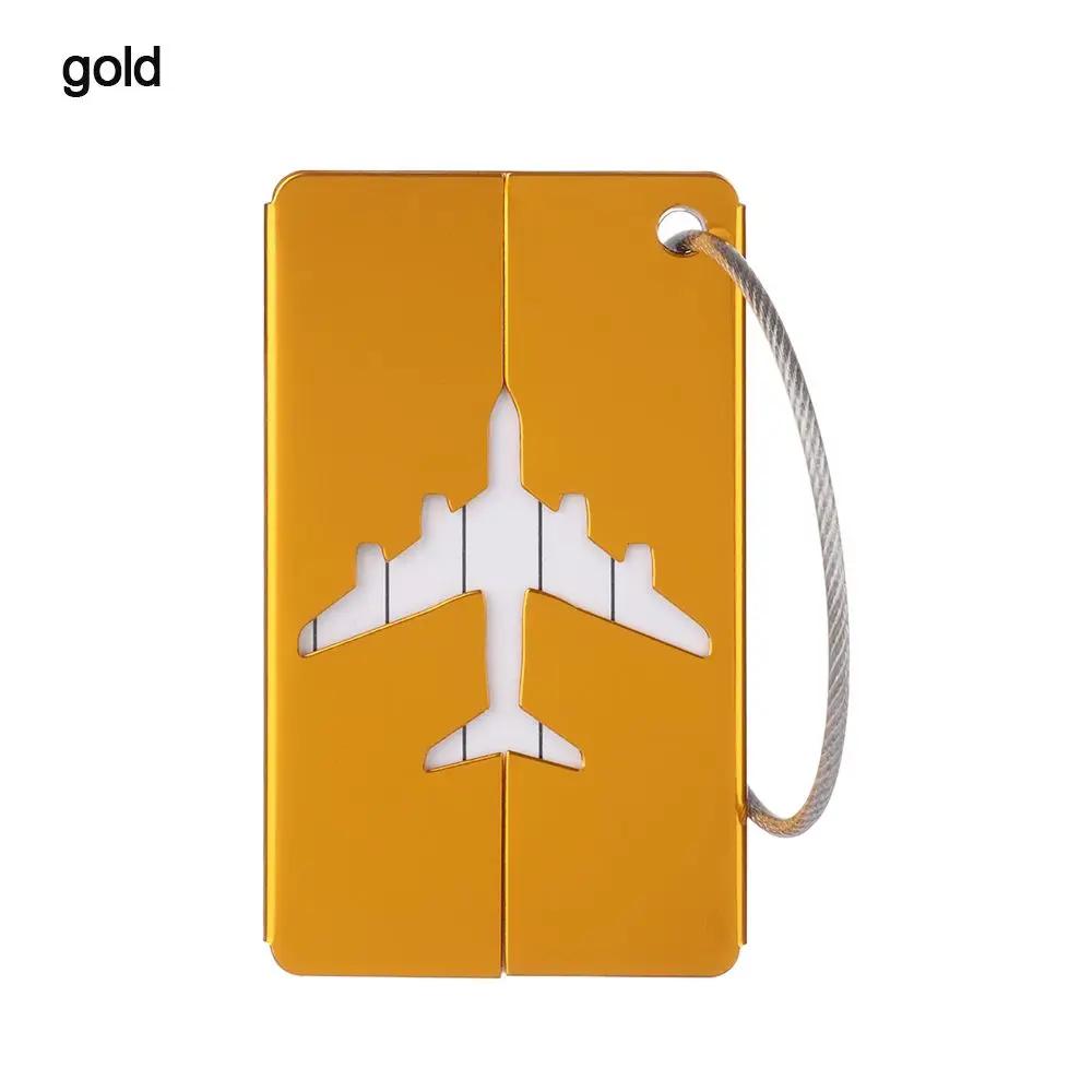 

Loop Identifier Metal Reusable Aluminium Labels with Ropes Suitcase Labels Bag Tag Travel Luggage Tags золотой