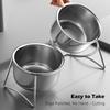 Stable Raised Cat Bowls Elevated Neck Guard Dog Water Bowl Shatter-resistant 304 Stainless Steel Dog Bowls for Puppy and Cat