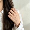Stainless Steel Gold Color Ring Women Rhombus Zircon Pendant Adjustable Open Ring Fashion Exquisite Colorfast Banquet Jewelry