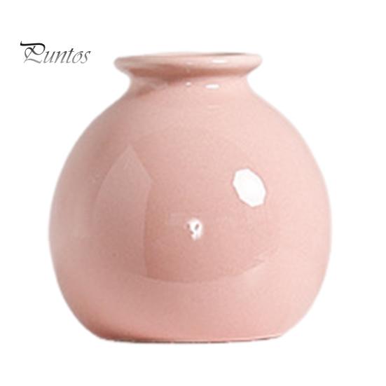 Mini Ceramic Vase Solid Color Glazed Flower Vase Desktop Decor Miniature Bud Vase for Small Hydroponic Plants Flowers Office Living Room Bedroom