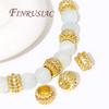 18K Gold Plated Brass Zircon Spacer Beads Accessories For Bracelet,Big Hole Bead,Metal Beads Separators For Jewelry DIY Fittings