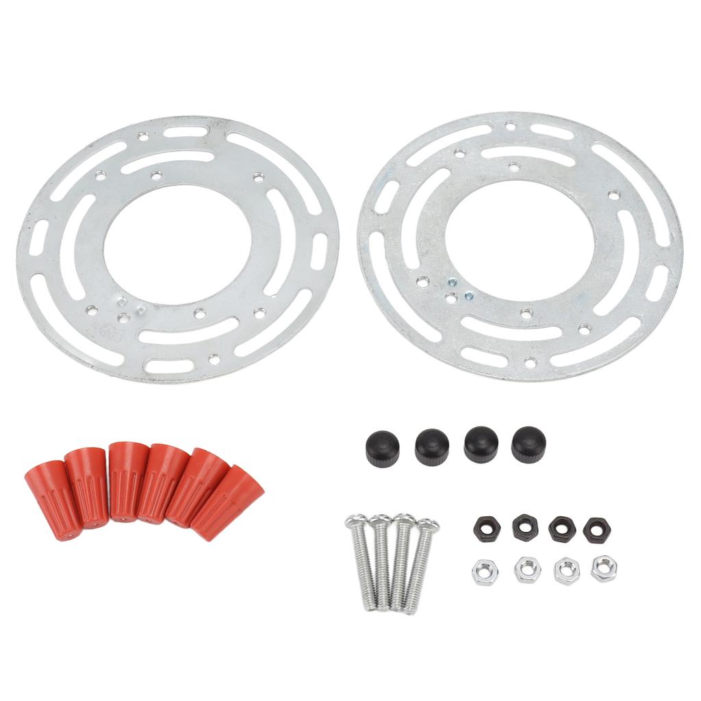 2 Set Light Fixture Mounting Bracket 4in Universal Lighting Steel Circle Crossbar Ceiling Fan Plate Complete Accessories