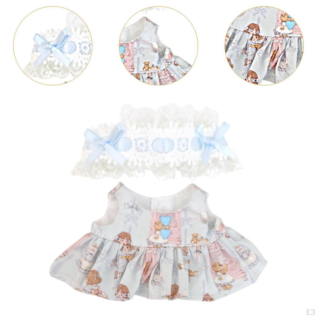 17cm Doll Dress Costumes Educational Stylish Soft Plush Accessories for Kids Birthday Gift