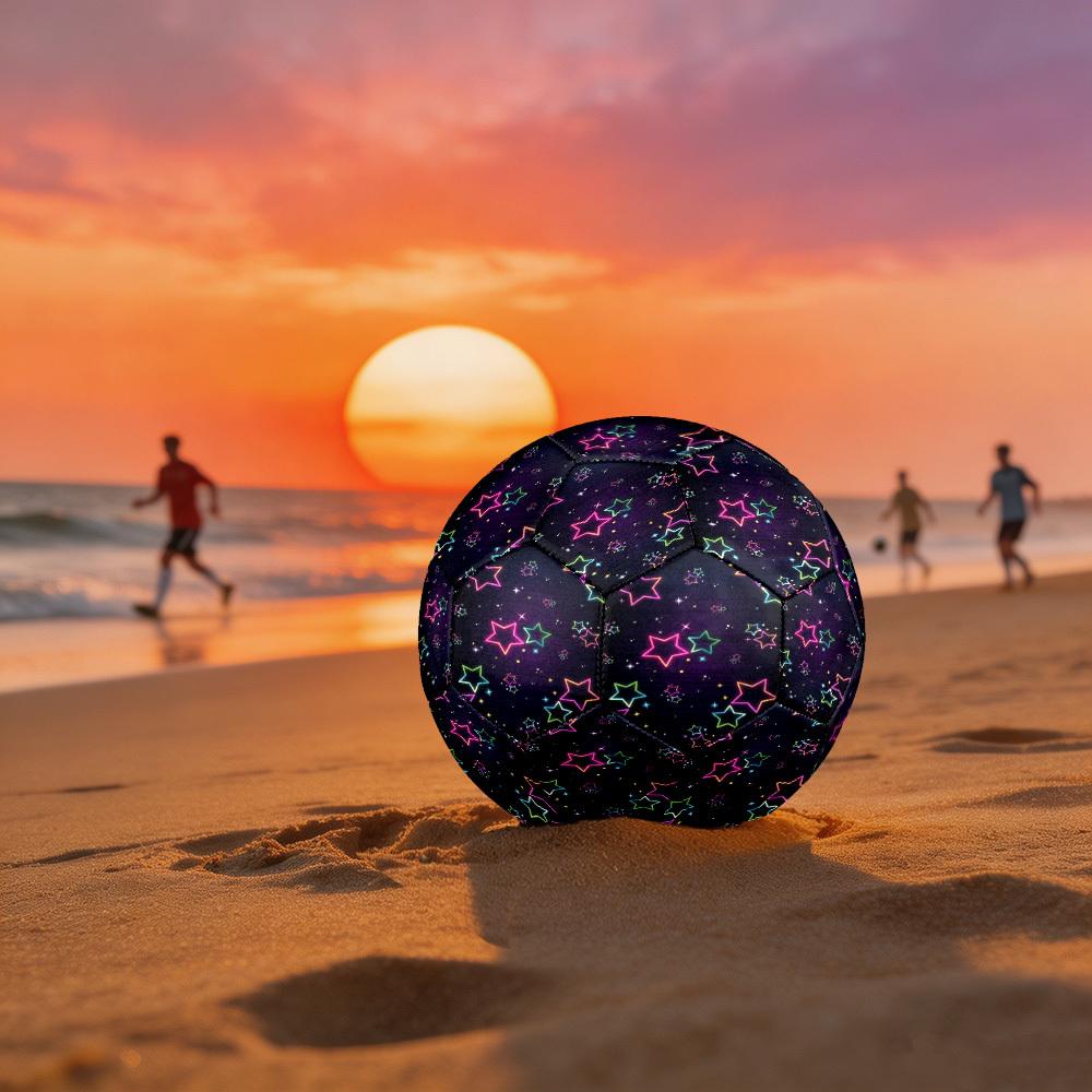 1pc Neon Starry Sky Theme Soccer Ball Football, Size 5, Lightweight PVC, Outdoor Training Soccer Ball,Gift c65133 Size 5