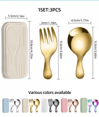 Langlebiges Gabel- und Löffelset 3-teiliges Besteckset, Edelstahl Mini kurzstielig spiegelpoliert Mini Eisdessert t