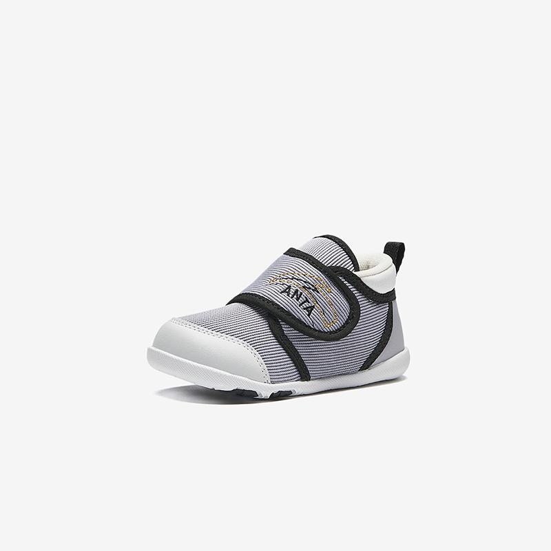 Anta Kids Fabric Synthetic Leather Fashion Non-Slip Lightweight Shock Absorbing Low-Top Walking Shoes Baby sneaker Gray A12440069-5
