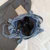 Schoolbag 1011 New Tote Bag Women's Trendy Denim Multi-Pocket Large Capacity Single Shoulder Commuter Handheld Crossbody Bag