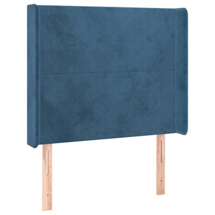 VidaXL Headboard with Ears Dark Blue 83x16x118-128 Cm Velvet3119334