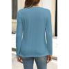 GMXIA Women's Fall Winter Pit Strip Wool Button Long Sleeve T-shirt Top