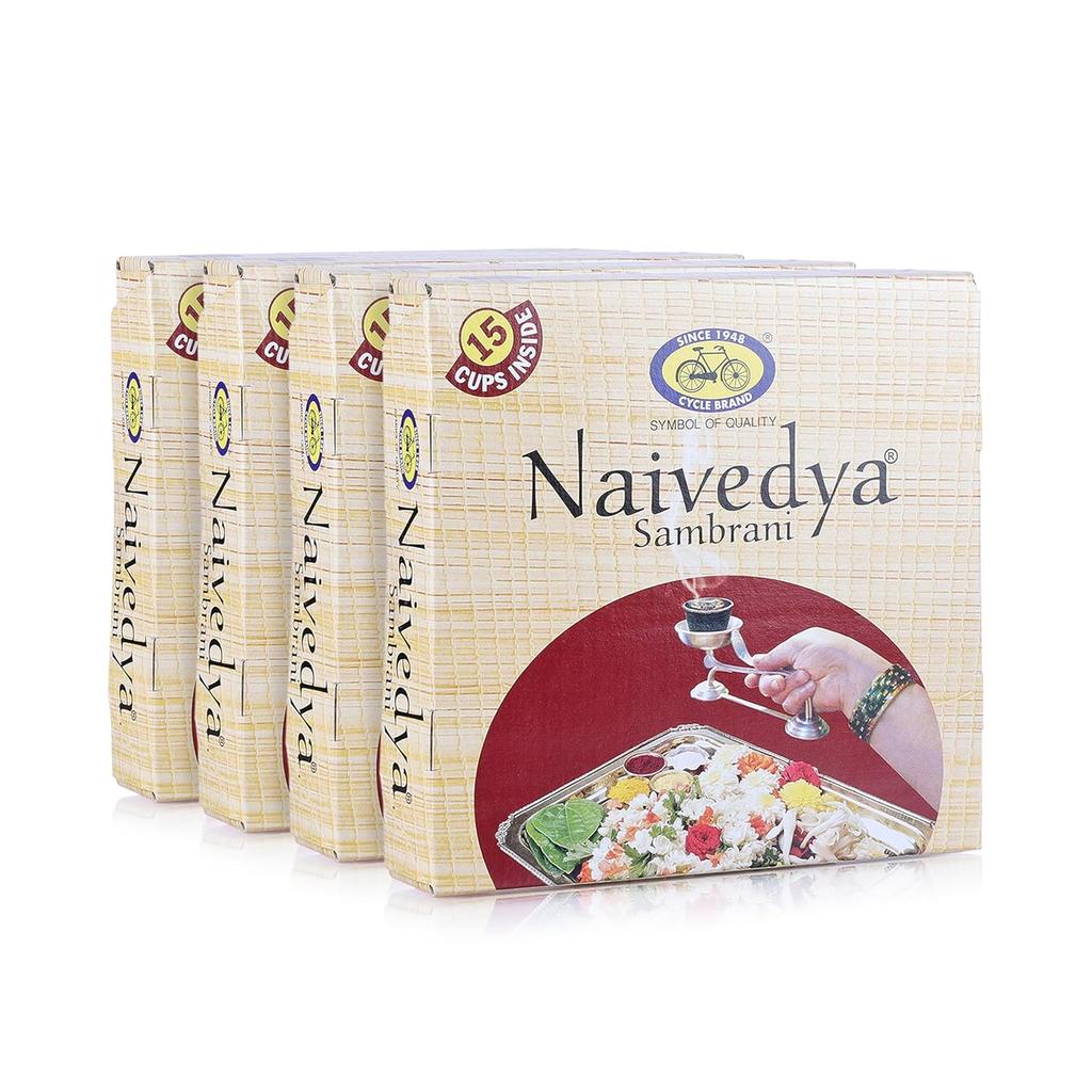 Cycle Naivedya Sambrani Dhoop Cups for Pooja  (15 Cups x 4 pack) with Burner Plate Natural Guggal Havan Cups for Home Festivals
