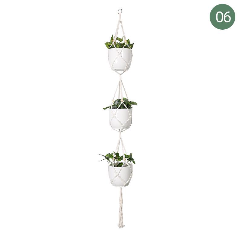Creative Woven Cotton Plant Hanging Basket Set